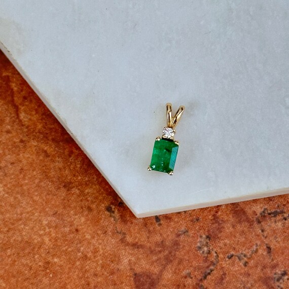 Vintage 14KT Yellow Gold 1 CT Emerald-Cut Faceted… - image 7