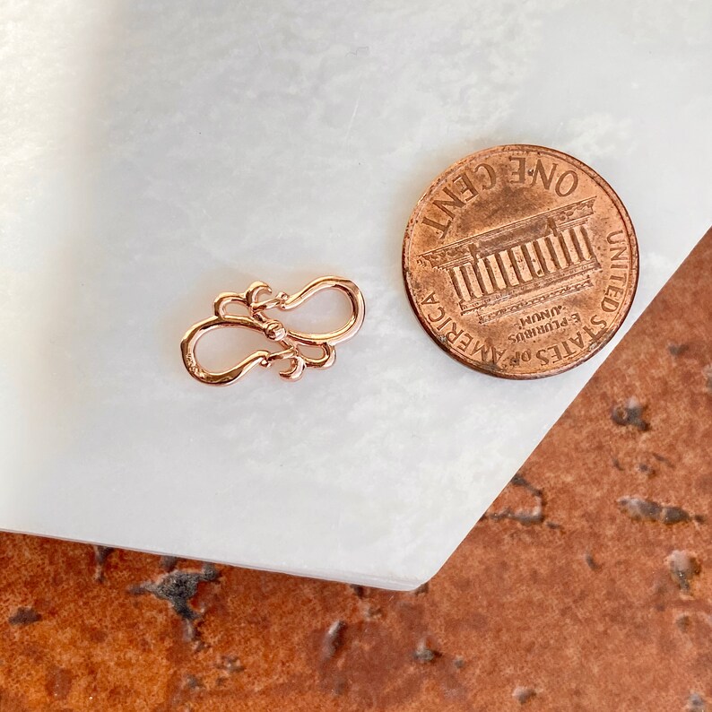 14 KT Rose Gold Stylized SEALED S-Hook Curly Design Clasp Extender Etc NEW