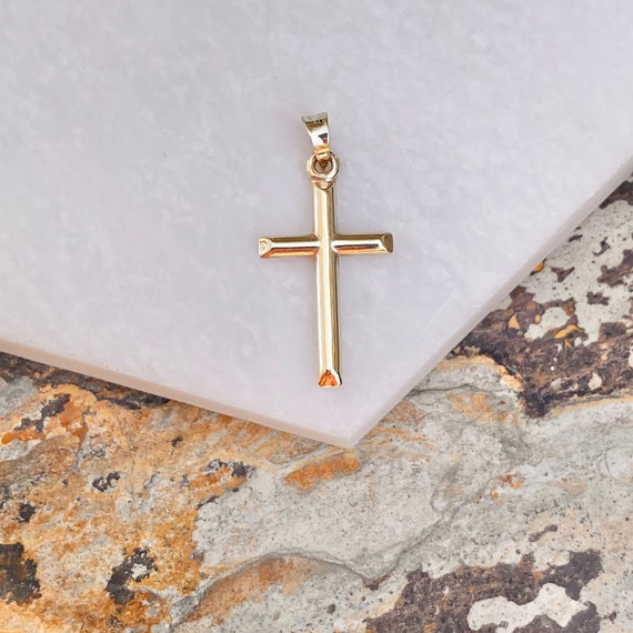 10KT Yellow Gold Cross Pendant Charm 