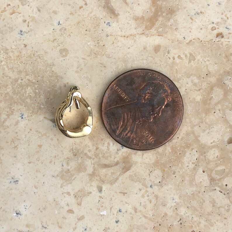 14K Yellow Gold Polished Slide Pendant Hanger Enhancer for Etsy