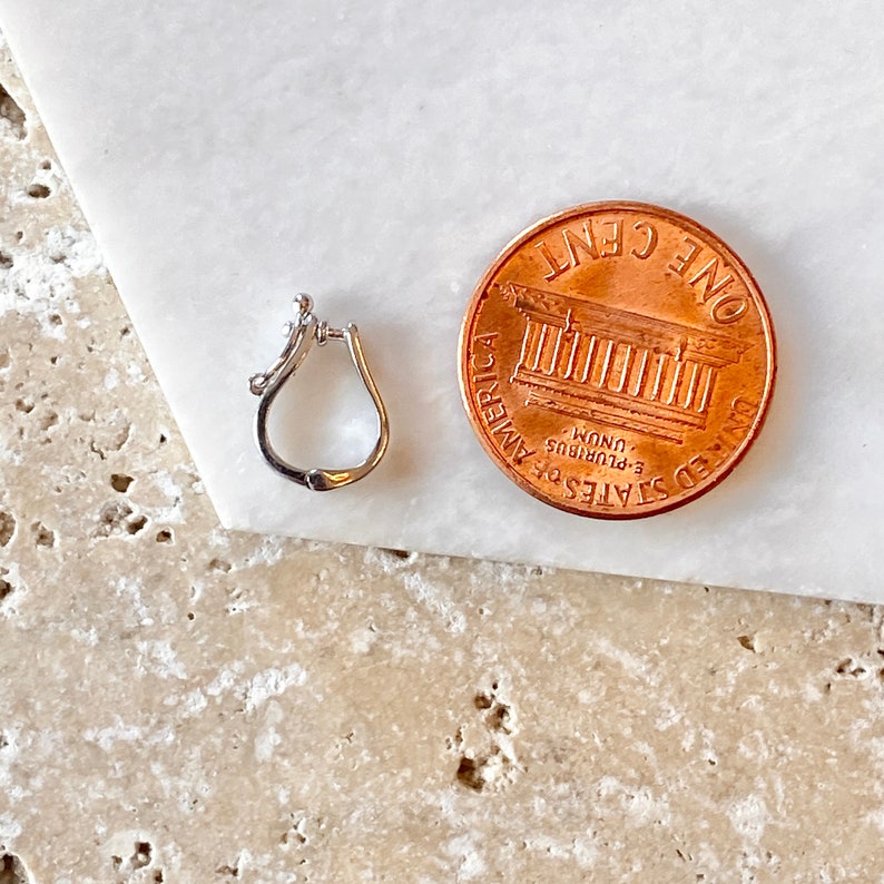 14 KT White Gold Enhancer Slide Omega Bail Locking For Pearls Etsy