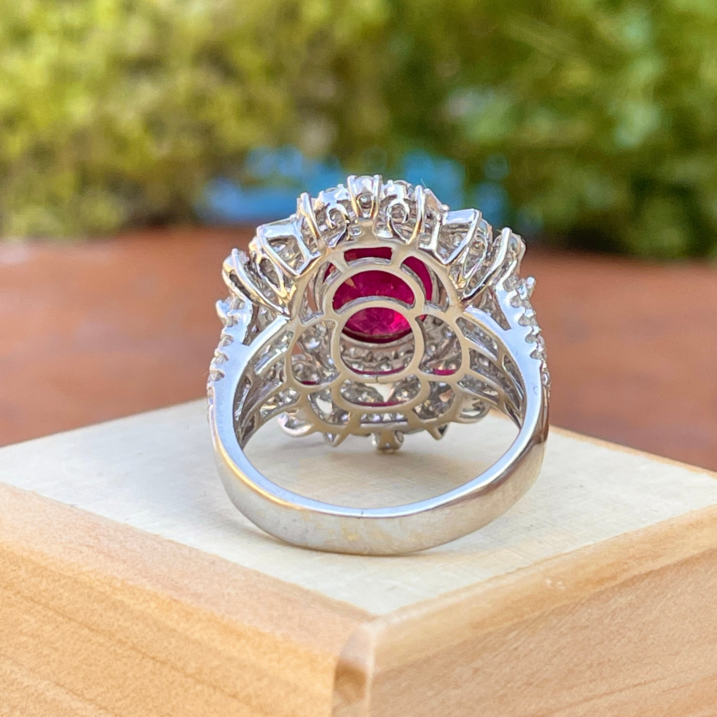 Estate Vintage Large 18KT White Gold Pave Diamond Round + Estate Vintage Large 18KT White Gold Pave Diamond Round +