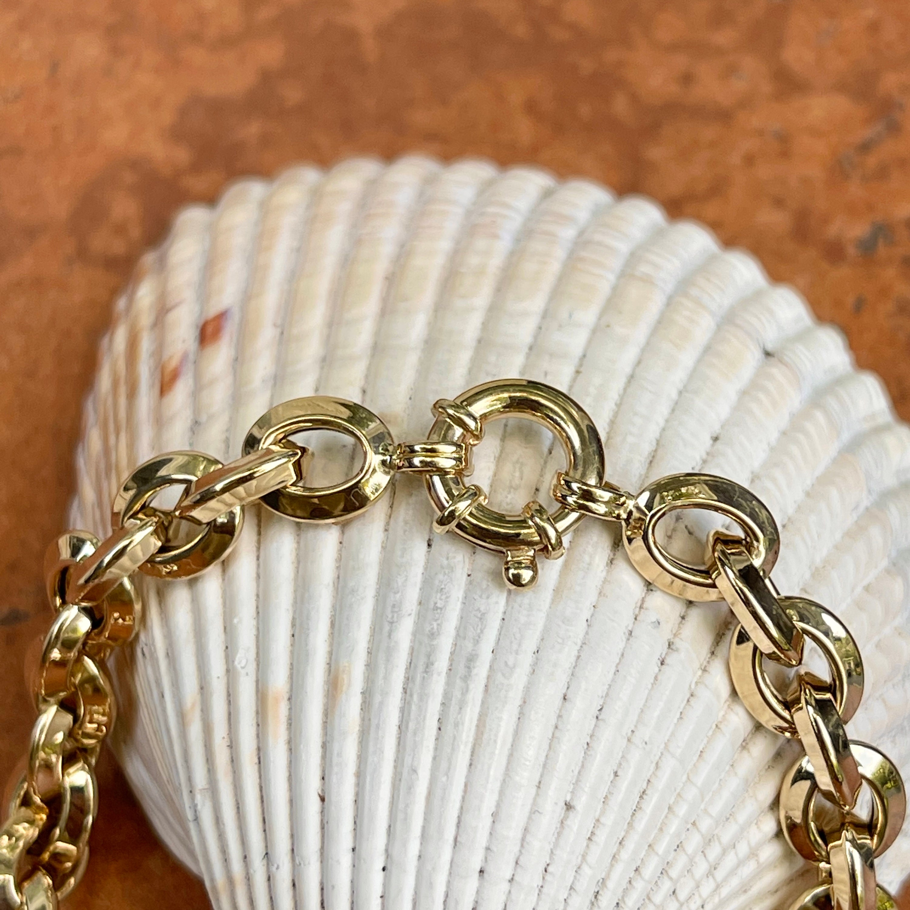 14KT Yellow Gold Knife-edge Oval 7.95mm Rounded Link