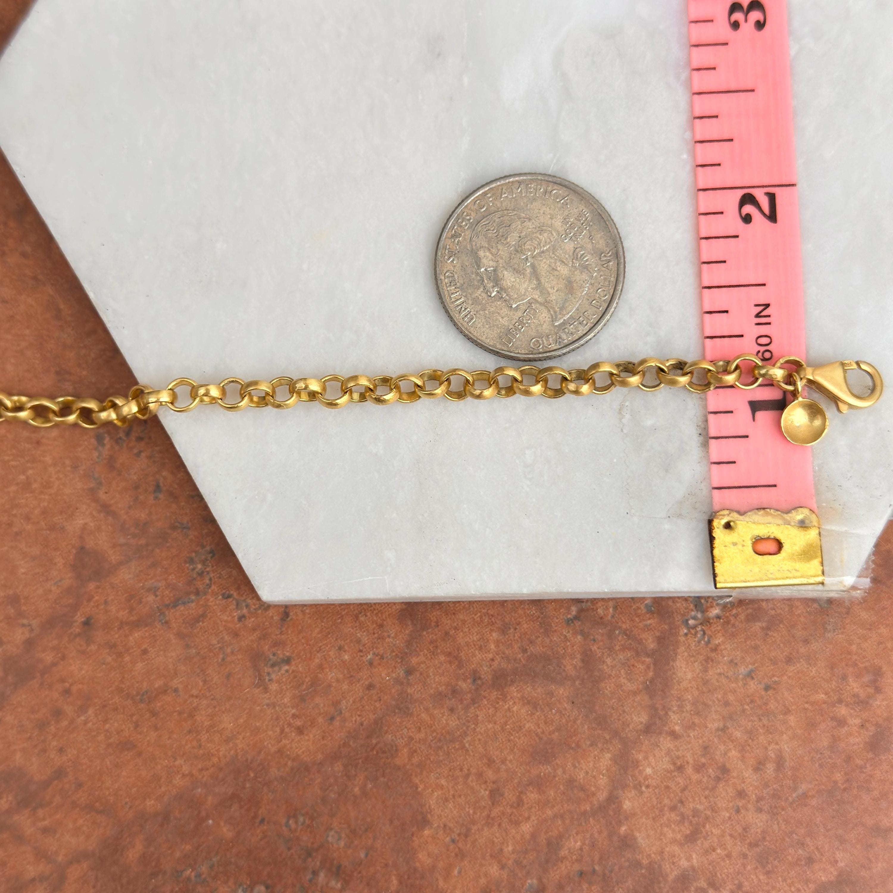 18KT Yellow Gold Solid Rolo Matte Textured Links Design
