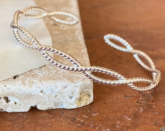 Armband i sterlingsilver med rep och twist, justerbart armband