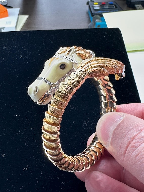 ヴィンテージ！Horse Three-dimensional カフ ブレスレット horse cuff