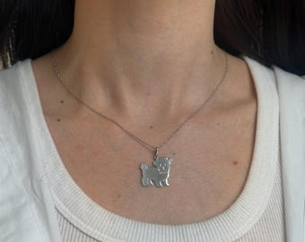 マルチーズちゃん★ネックレス★イヤリング★ブレスレット スターリングシルバー マルチーズ犬ペンダント チャームネックレス