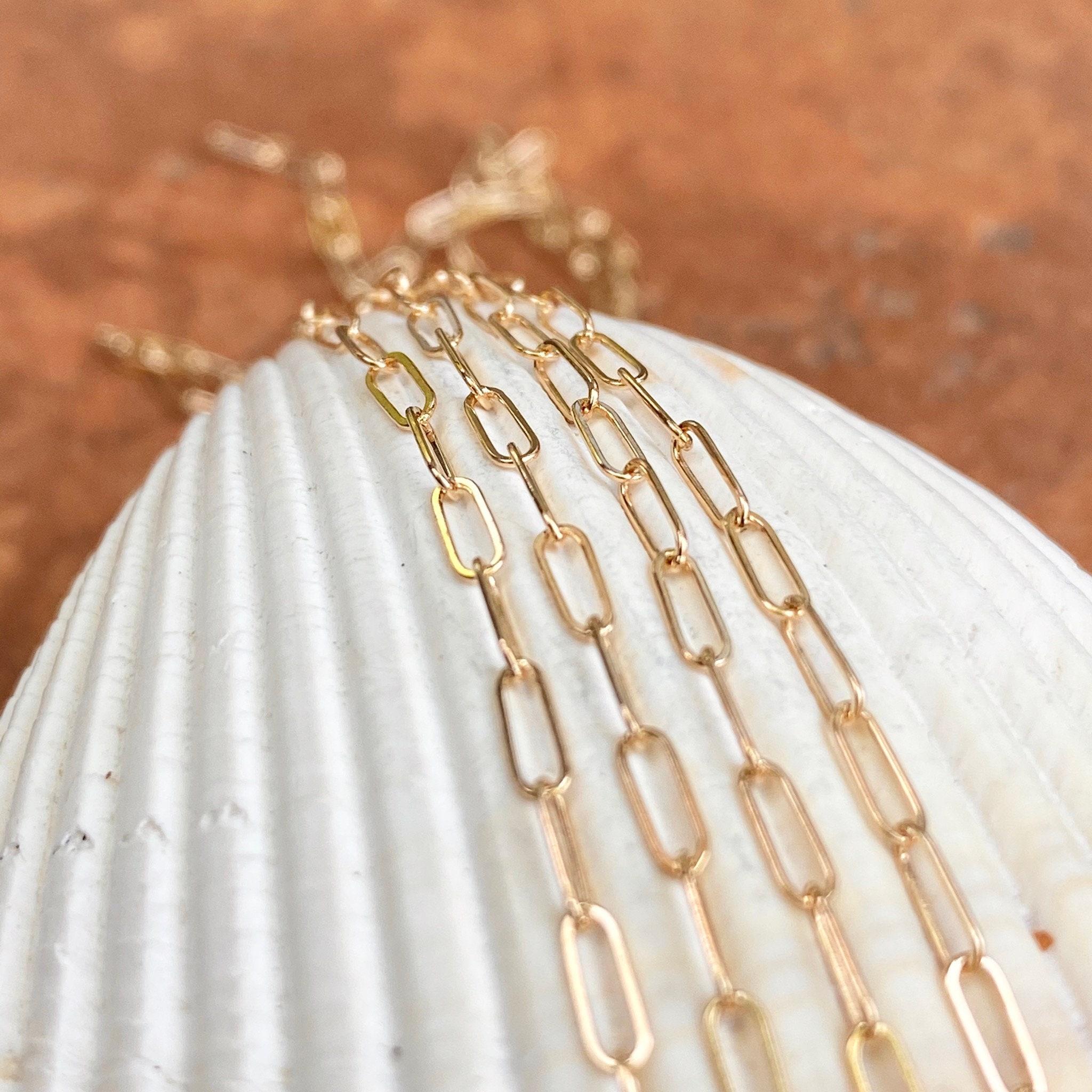 14KT イエローゴールド 1.8 mm ペーパークリップチェーン 14KT イエローゴールド 1.8 mm ペーパークリップチェーン