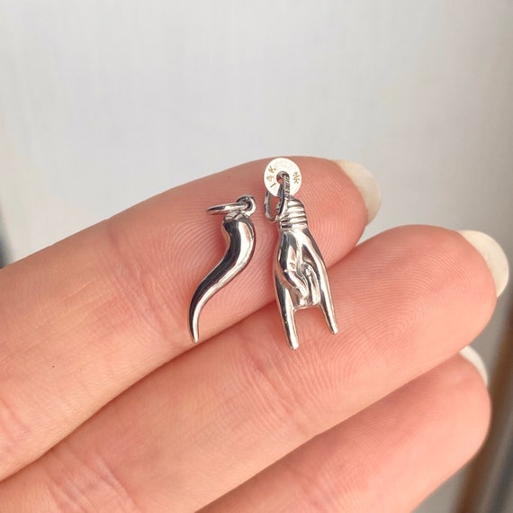 White gold cornicello sale