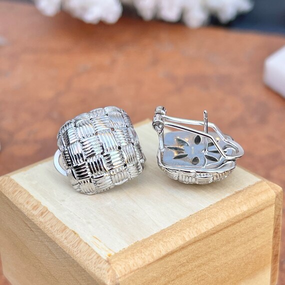 Sterling silver top omega back earrings