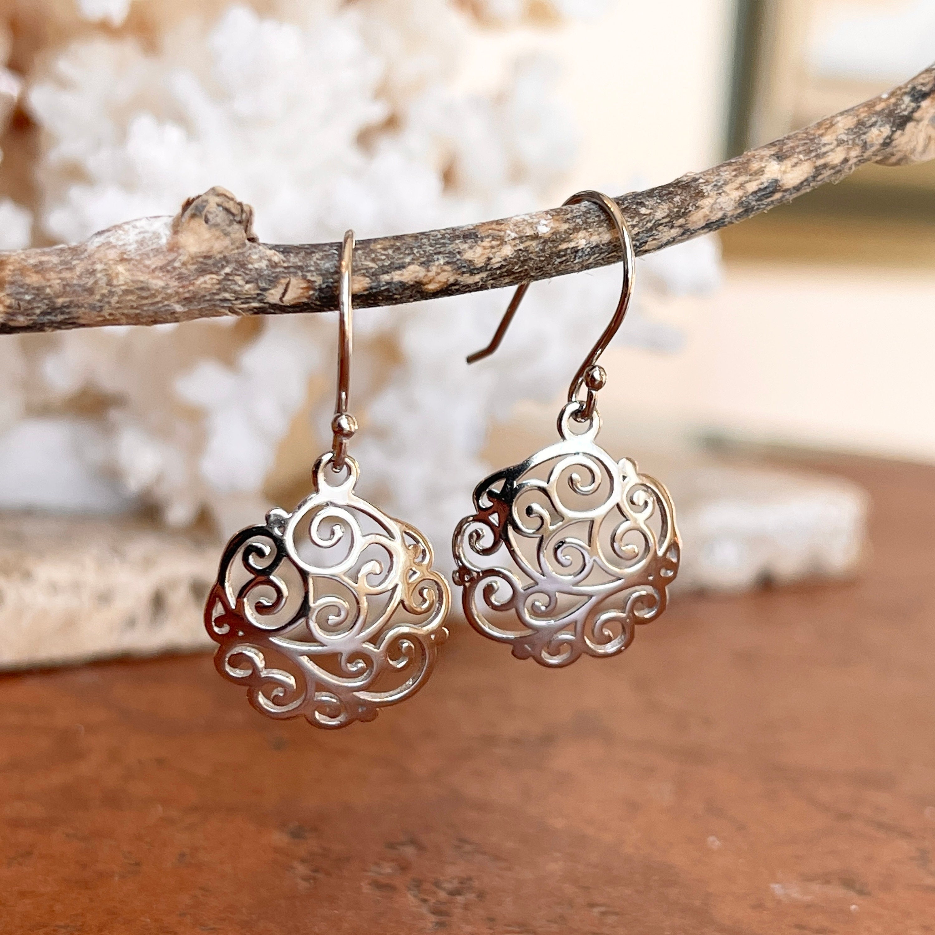 Sterling Silver Filigree Round Earrings – Hand craftedsilver