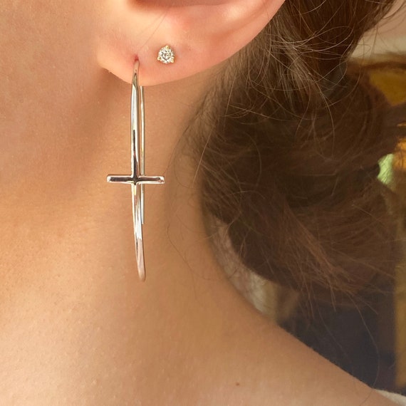 Designer sale cross earrings