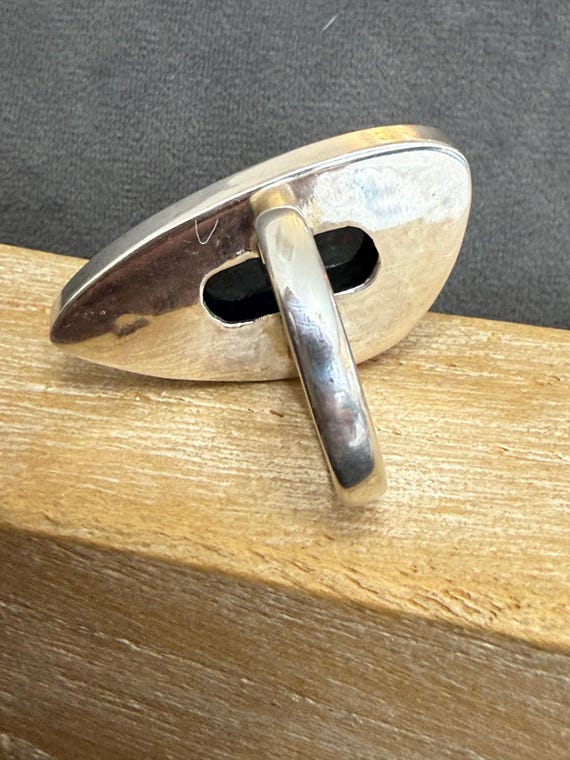 Sterling Silver Large Triangular Bloodstone Size … - image 4