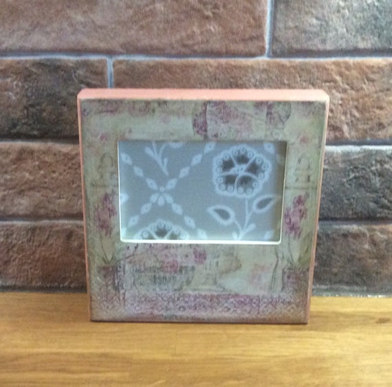 Picture frame (decoupage decoupaged frame) freestanding frame, home decor, shabby chic gift idea