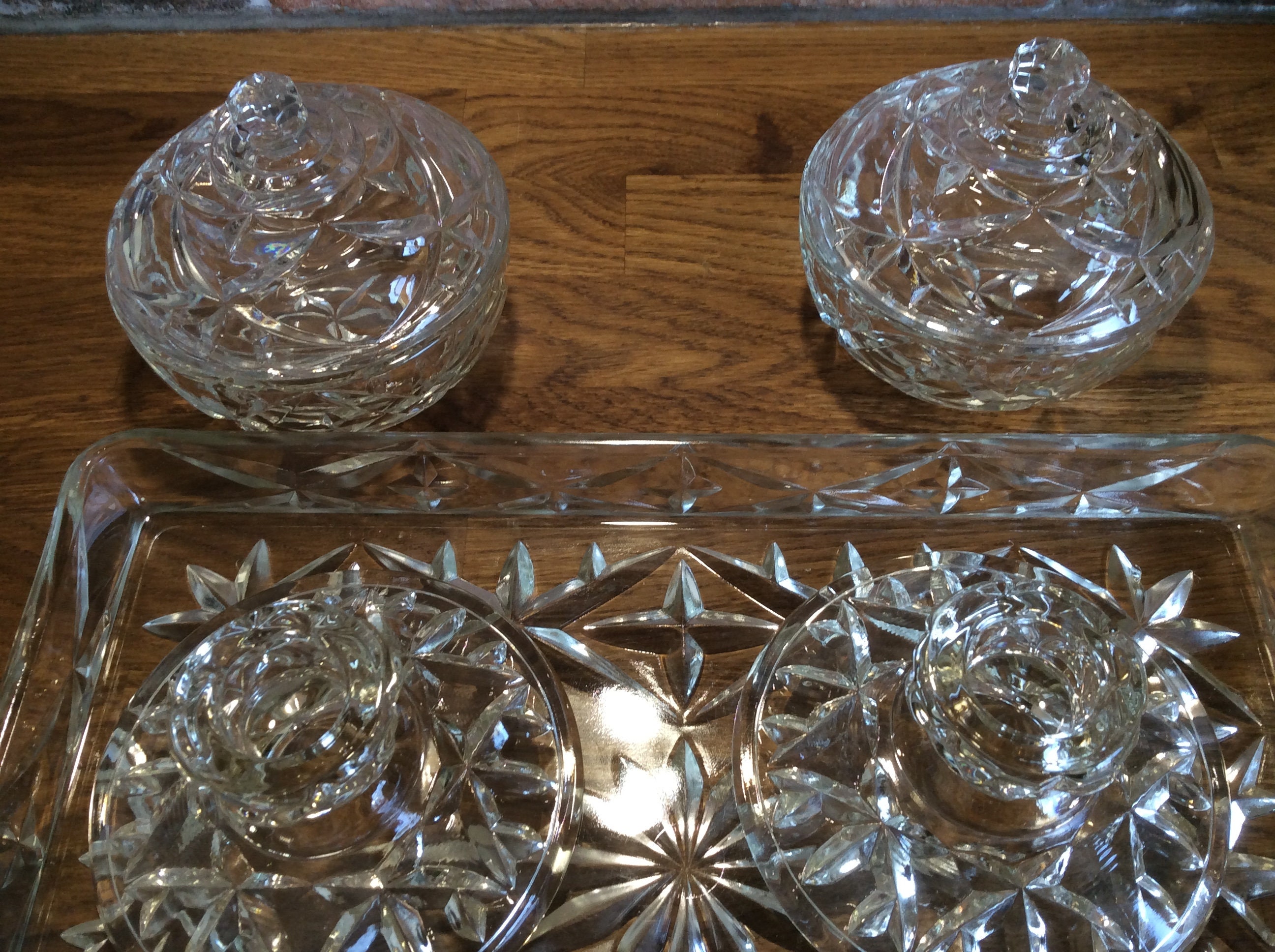 Vanity set Art Deco glass vintage vanity set tray Etsy