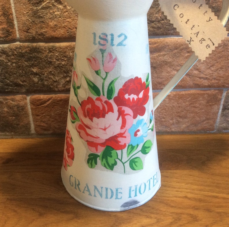 Metal Pitcher Jug. Painted Decorative Pitcher Jug. Flower Jug. Etsy UK