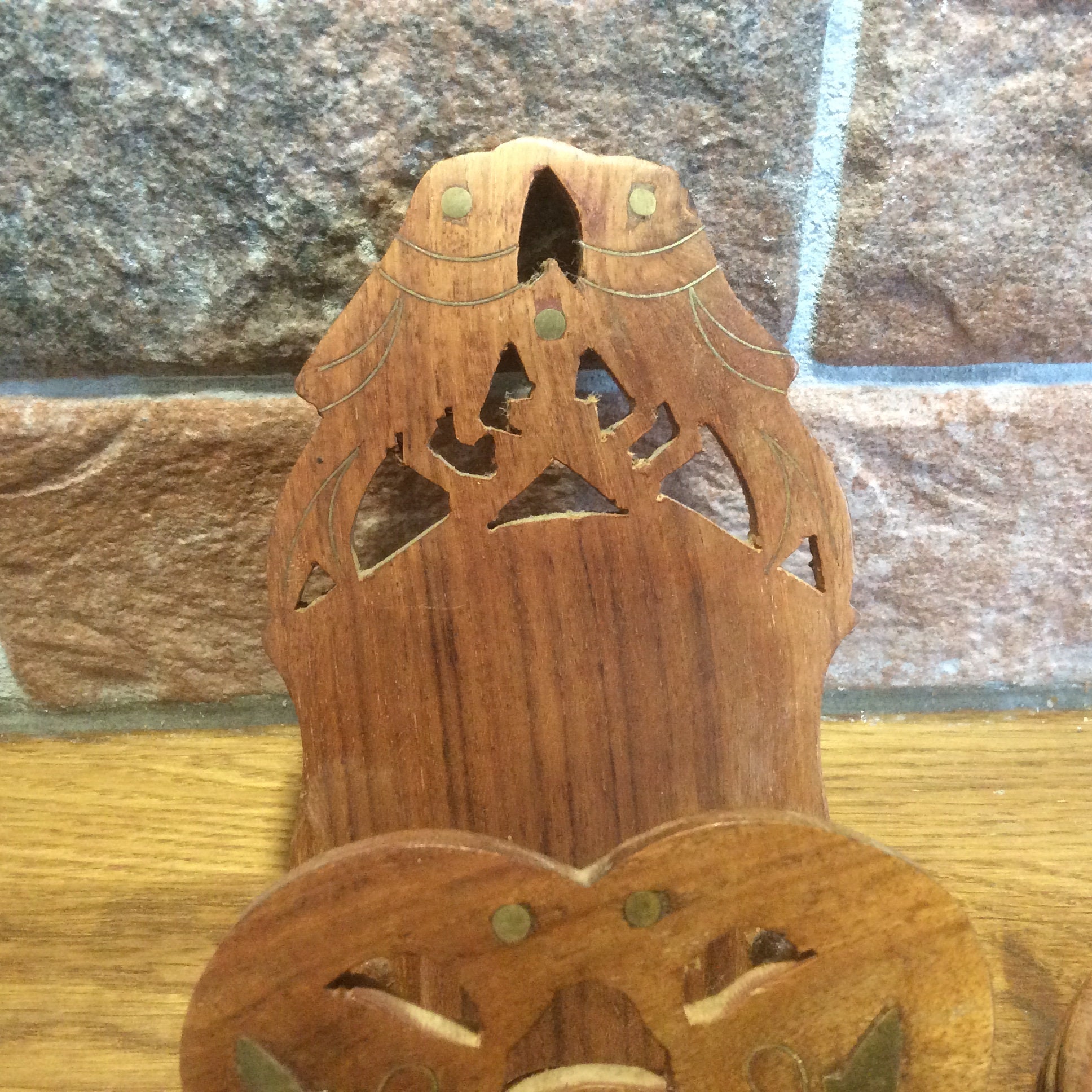 Wood Coasters brass Inlay Vintage Coaster Set With Holder Etsy Israel