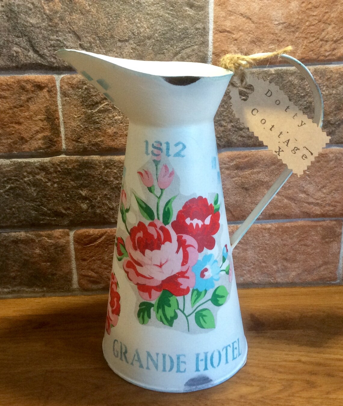 Metal Pitcher Jug. Painted Decorative Pitcher Jug. Flower Jug. Etsy UK