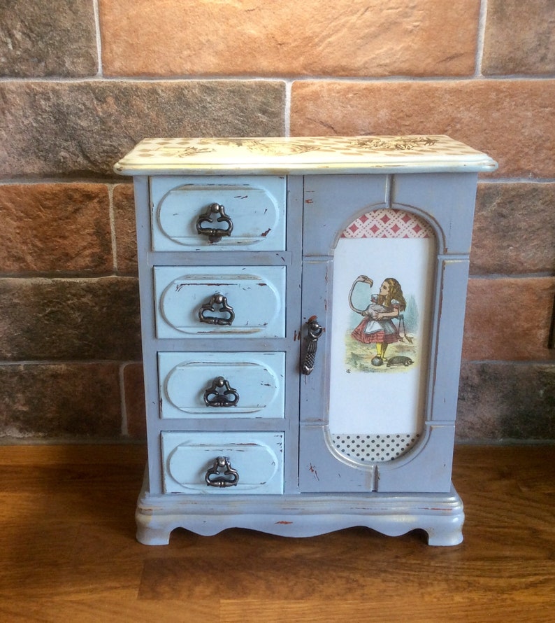 Alice In Wonderland Jewellery Box Wardrobe Style Trinket Etsy