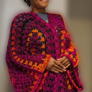 Autumn Nights Hexagon Cardigan  * CROCHET PATTERN ONLY*