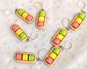 Macarons : Stitch Markers - Progress Keepers- Notions - Crocheting and Knitting -Set of 2 -