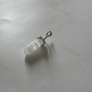 Clear Quartz Crystal Silver Pendant
