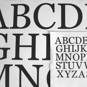 Adesivos/decalques de vinil do alfabeto. Letras de vinil de 0,5'' a 3''.