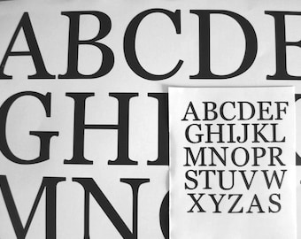 Alfabet vinyl stickers/stickers. vinyl letters 0,5''-2''.