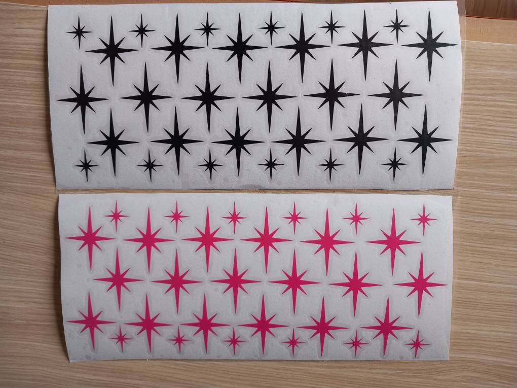 Sticker Star Decrypted 30 X Star Stickers, Vinyl Decal,retro Starburst Decals. - Etsy