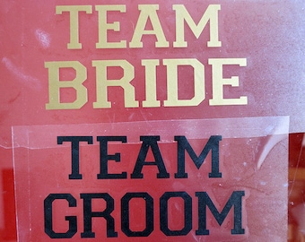 Team Bride/Groom iron on decal,Bridal party iron on transfers for T shirt.