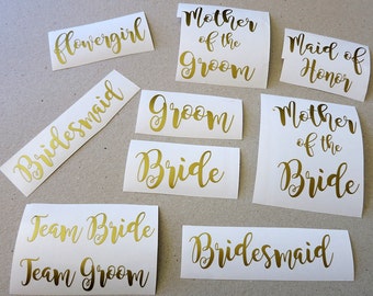 Bridal Party Iron On Decals.DIY heat transfer decals. Wedding heat transfer for fabric.