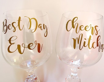 Custom name decal for wine glass / DIY Decal.