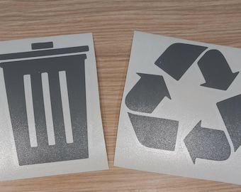 Trash and Recycle Vinyl Decals, Home Decor