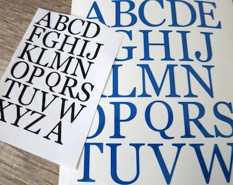 Alfabet vinyl stickers/stickers. 0,5''-3'' vinylletters. Maak je tekst.