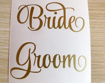 Bride and Groom Decal, Mr and Mrs Decal for Cups, Wedding Decal, Wine Glass Decal.
