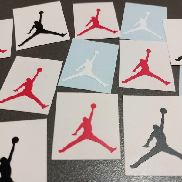Set van 12 Jordan emblemen/stickers. Jumpman Vinyl Decals.Sport Decal.Basketbal sticker.