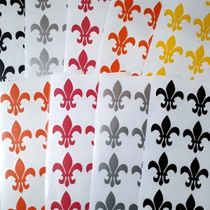 20 autocollants de fête Fleur de lys, autocollants en vinyle, décalcomanies DIY.