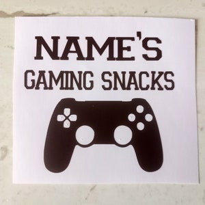 Gaming Snacks Jar Sticker , Gamer Gift ,Gaming Lover,Personalized decal.