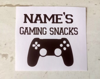 Gaming Snacks Jar Sticker , Gamer Gift ,Gaming Lover,Personalized decal.