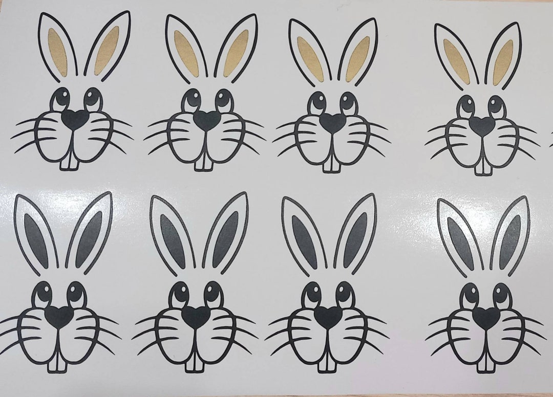 10 X Rabbit Vinyl Decal,easter Decals,bunny Stickers. - Etsy