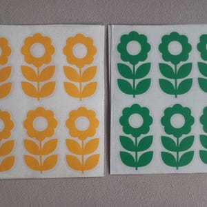 20 x Mid Century Retro Flower Decal.Flower vinyl decals/stickers.Home decor.