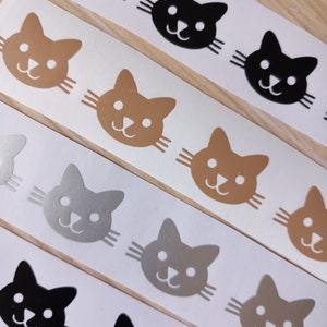 20 X Katzengesicht-Vinyl-Aufkleber, Katzenliebhaber Geschenk, Katzenkopfaufkleber, Katzendekoration.