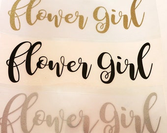 Flower Girl Iron-On Vinyl Decal,Heat transfer decal.