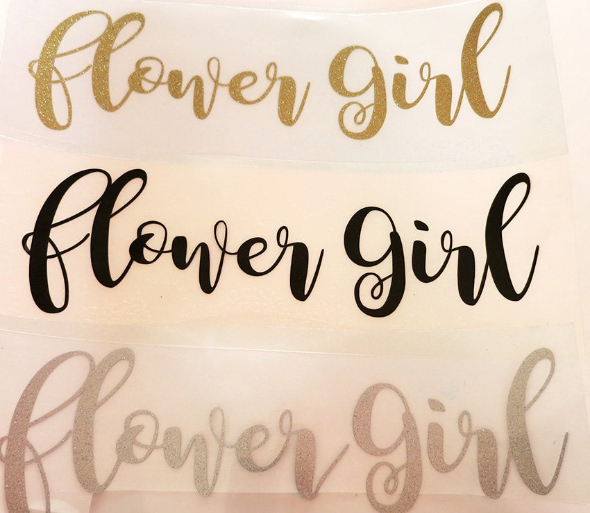 Flower Girl Iron-On Vinyl Decal,Heat transfer decal.