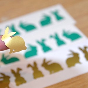 30 adesivi in vinile a forma di coniglio, adesivi pasquali, adesivi a forma di coniglietto. Decorazioni per feste di Pasqua.