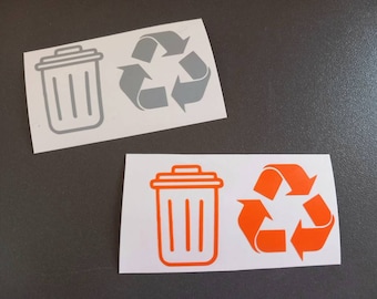 Trash and Recycle symbol vinyl decals.