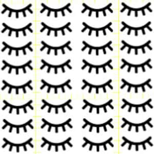 30 pair Sleepy Eyes vinyl decals,Eyelash stickers,Lashes decals.