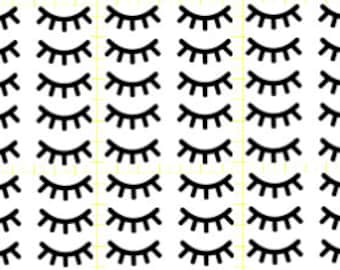 30 pair Sleepy Eyes vinyl decals,Eyelash stickers,Lashes decals.