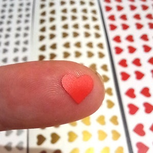 300 petits autocollants coeurs, vinyles coeurs.Mini coeurs.