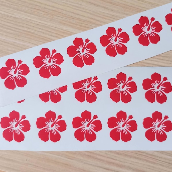 20 Hibiscus bloemstickers/stickers, bloemstickers.